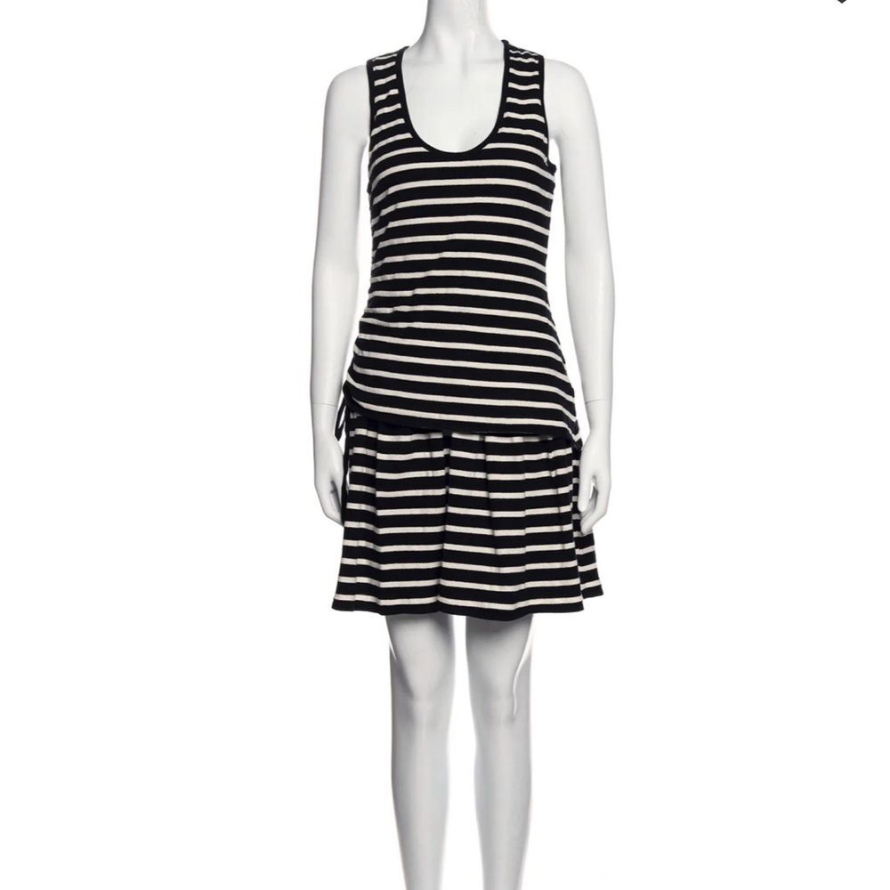 NEW 10 Crosby Derek Lam Layered Striped Sleeveless Cotton Dress Size Small